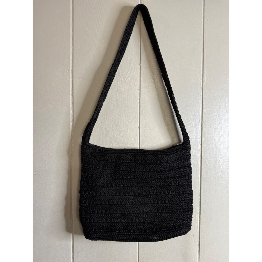 The Sak‎ Black Crochet Shoulder Bag Women's Purse Handbag Casual Everyday
